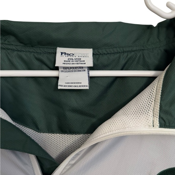 Pro Edge Vintage Michigan State Spartans Windbreaker Jacket XXL Green White - Picture 5 of 8